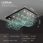 suspension lumineuse moderne cristaux transparents élégantes led 90v 249lm salon restaurant