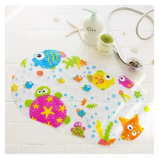 tapis bain antidérapant transparent poissons oiseaux motifs animaux moderne salle bain pvc bulles adhésif