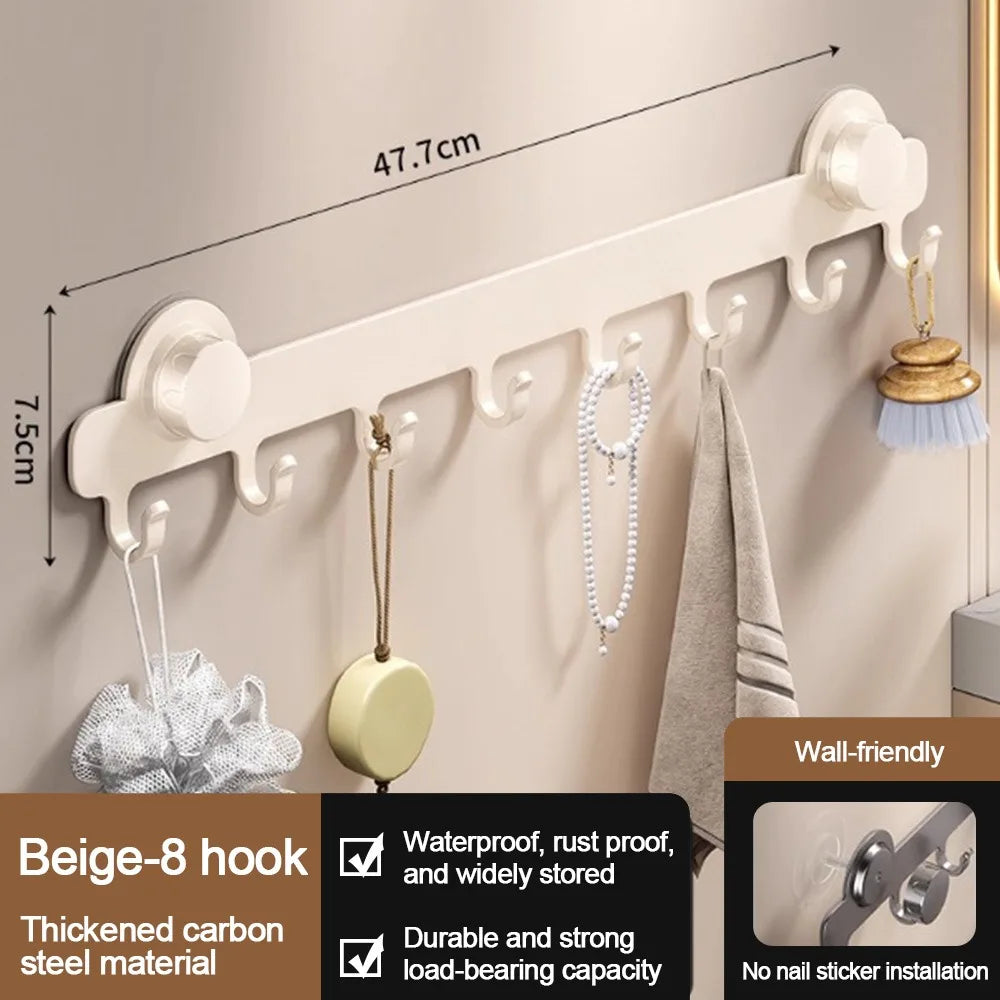 porte serviettes mural acier inoxydable ventouse beige gris moderne minimaliste crochets