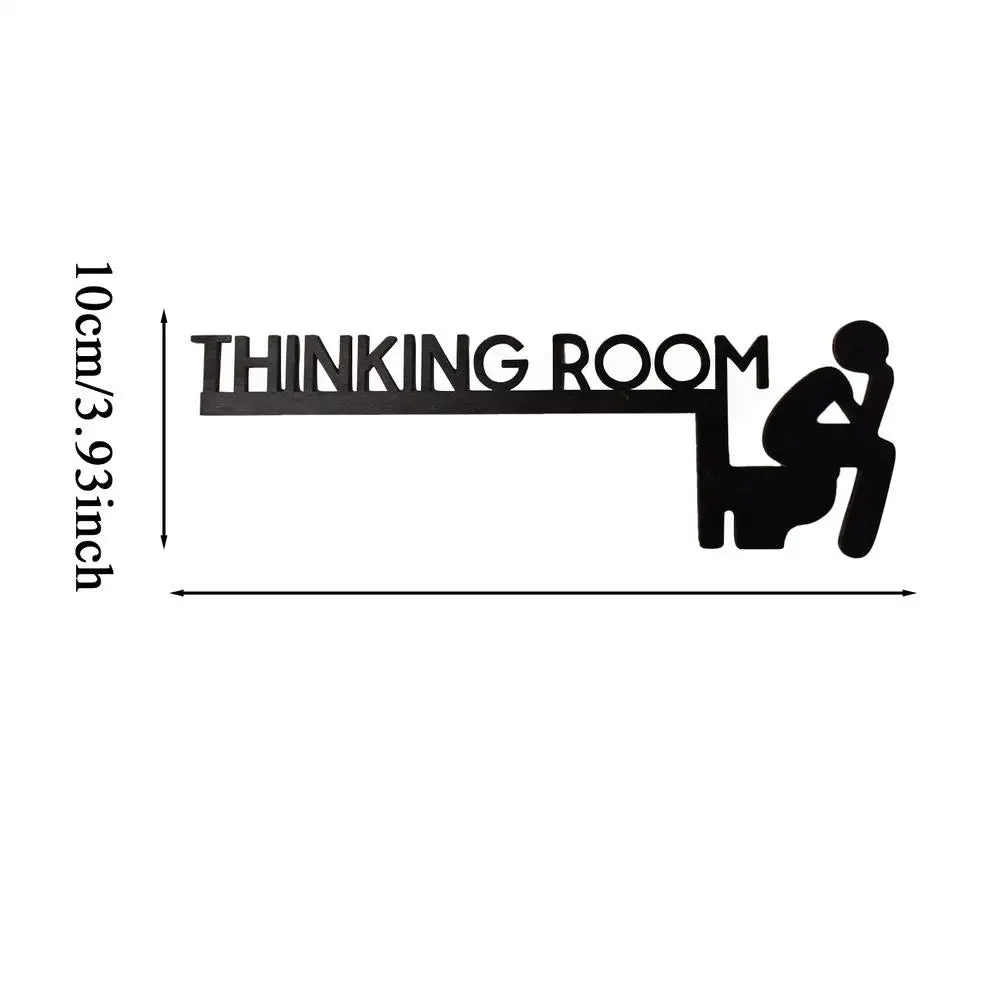 décoration murale thinking room bois noir humoristique minimaliste porte indicateur sculptural