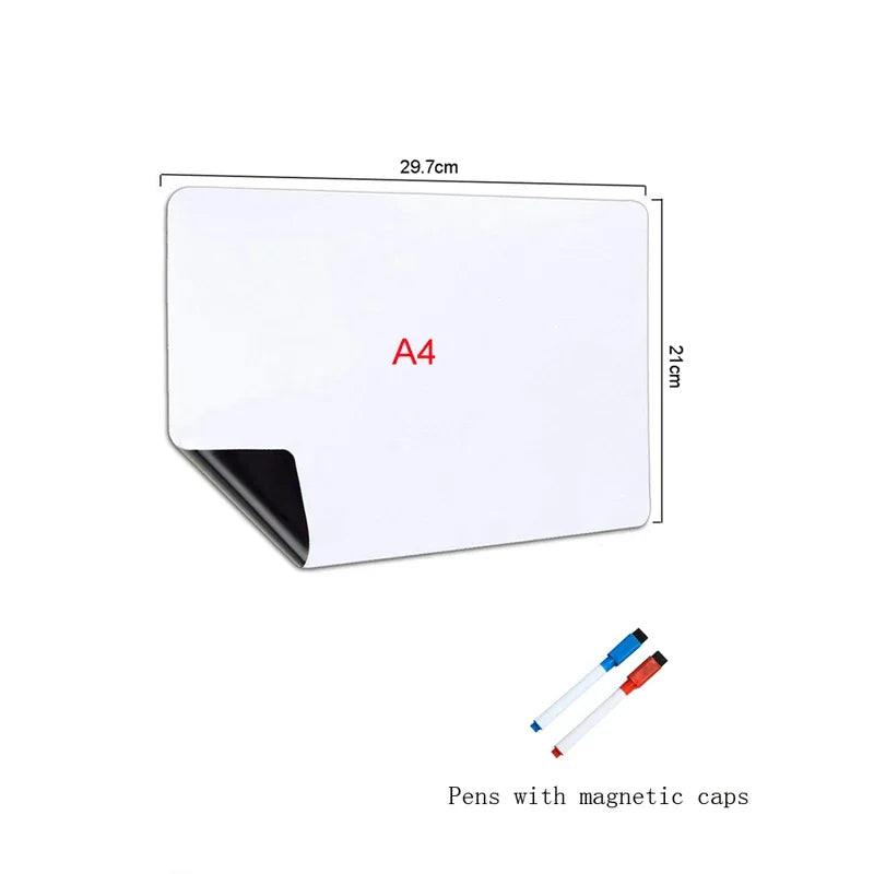 tableau blanc magnétique flexible aimants autocollants effaçables liste épicerie notes réfrigérateur stylos magnétiques blanc