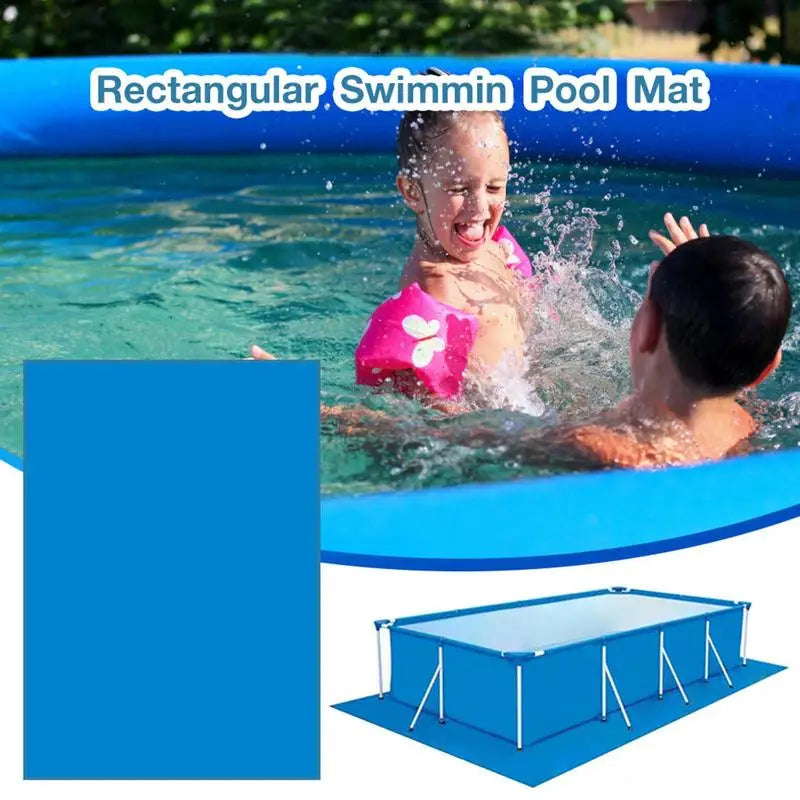 tapis piscine bleu texture tissée protection sol grande taille rectangulaire sans fixation