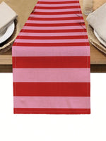 nappe rouge rose rayures moderne scandinave décoration table cuisine restaurant événements polyester