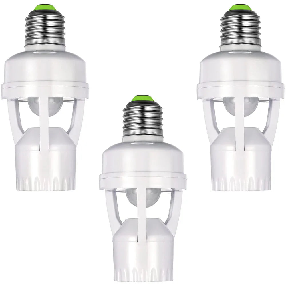 adaptateur douille e27 motion sensor led ampoule moderne utilitaire blanc vert garage escalier