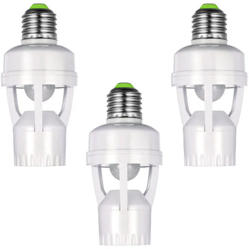 adaptateur douille e27 motion sensor led ampoule moderne utilitaire blanc vert garage escalier