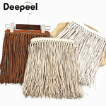 franges simili cuir noir boho chic métalliques décoration textile maisonFRINGEDECORATIVE
