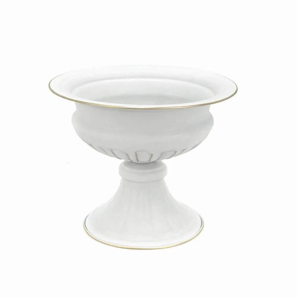 vase métal or blanc relief classique élégant décoration table fleuri