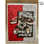 dossiers relief 3d floral vert blanc marron gris vintage scrapbooking embossé materiau pp