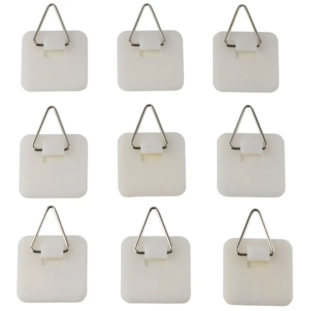 supports adhésifs blancs argentés accrocher tableaux décorations minimalistes crochets adhésifs pack 10pcs rond square