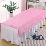 couverture table velours doux lit massage salon beauté couleur unie