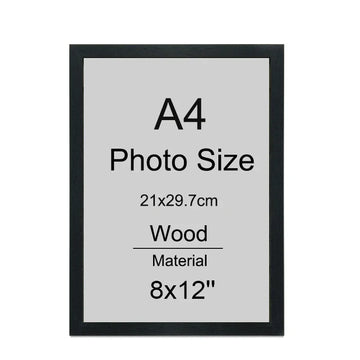 cadre photo bois naturel classique noir marron gris clair a4 maison décoration 21x29.7cm