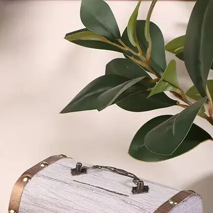 coffre bijoux vintage bois naturel cuir noir dorés cadenas clés poignée rustique