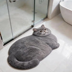 tapis chat imprimé 2d moderne gris noir blanc antidérapant polyester intérieur salon chambre cuisine