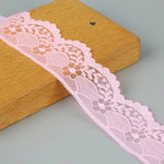 ruban dentelle polyester 4cm large rose clair bleu rouge violet noir mariage décoration diy