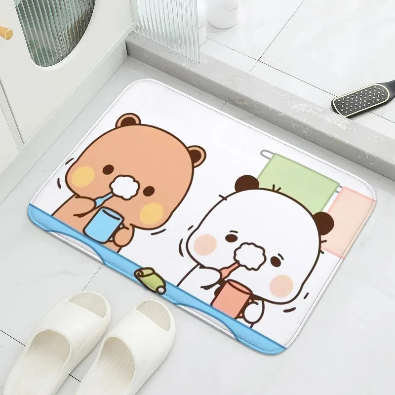 tapis sol polyester persan antidérapant bébés extérieur moderne dessin animé ours floral.microfibre