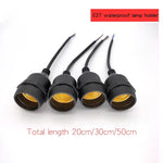 support lampe e27 noir moderne vis pvc ip67 220v 4a 10cm 20cm 30cm 50cm