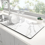 tapis cuisine marbre veines dorées moderne blanc noir vert respectueux environnement 20x30cm 30x40cm 40x60cm