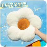 coussin peluche floral couleurs vives motif fleur peluche douce moderne confortable adhésif blanc jaune