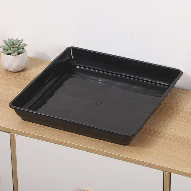 plateau carré noir moderne plante saucer durable intérieur extérieur trémie