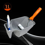 seau peinture couvercle gris clair orange texturé losanges relief moderne utilitaire rouleau pinceau