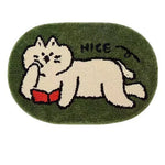 tapis marron clair chien dooog rayures horizontales polyester antidérapant intérieur extérieur