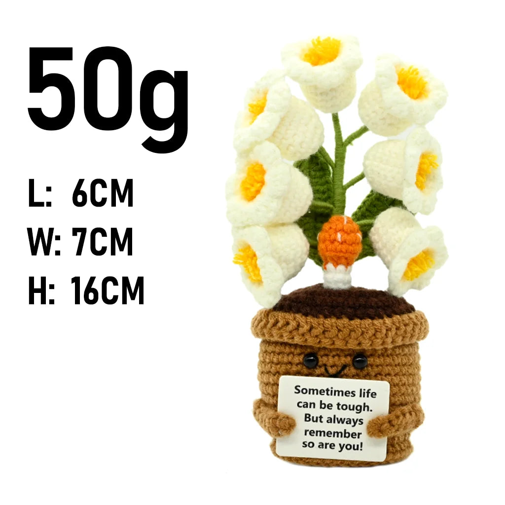 plantes crochet décoratives pots fleurs artisanales couleur blanc vert marron rose jaune bleu