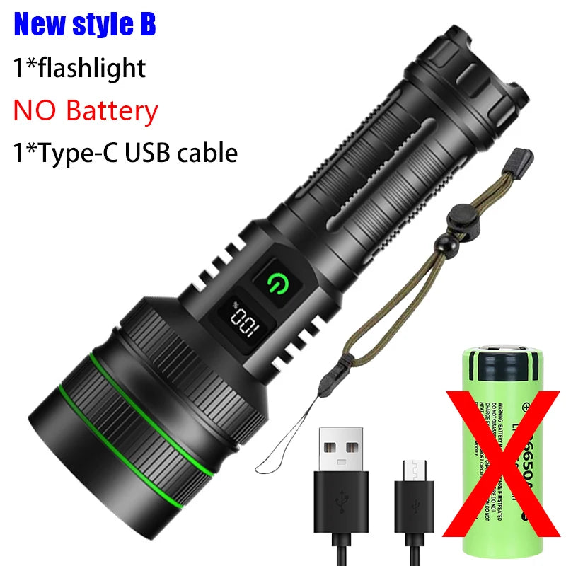 lampe torche noire rechargeable usb texturée rainures moderne robuste anneau serrage cordon