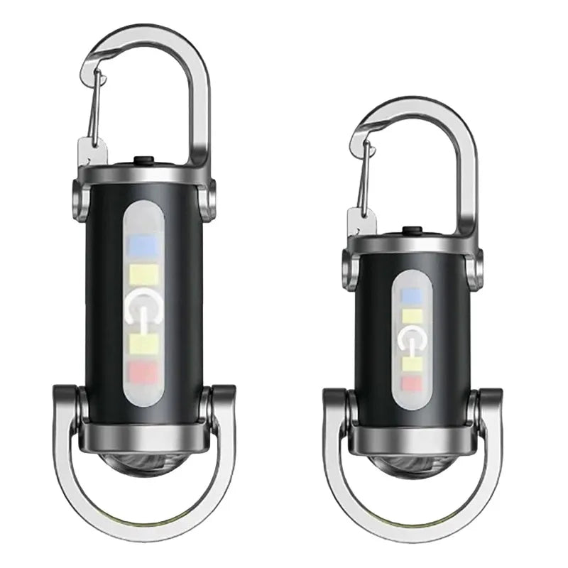 lampe poche rechargeable 800 lumens keychain noir anneaux porte clés modes contrôle moderne compact