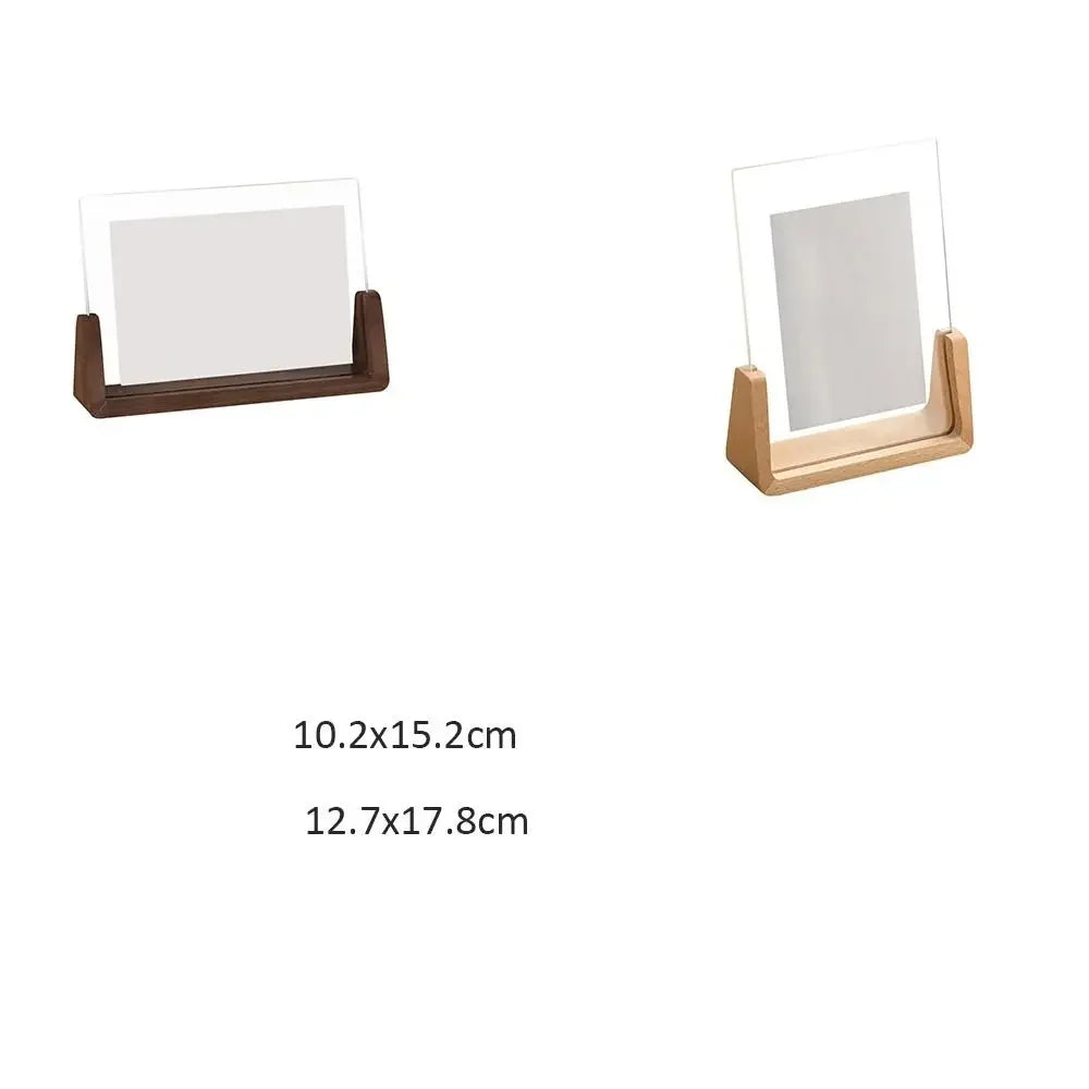cadre photo moderne minimaliste transparent bois marron clair verre structure bois 10.2x15.2 12.7x17.8 cm