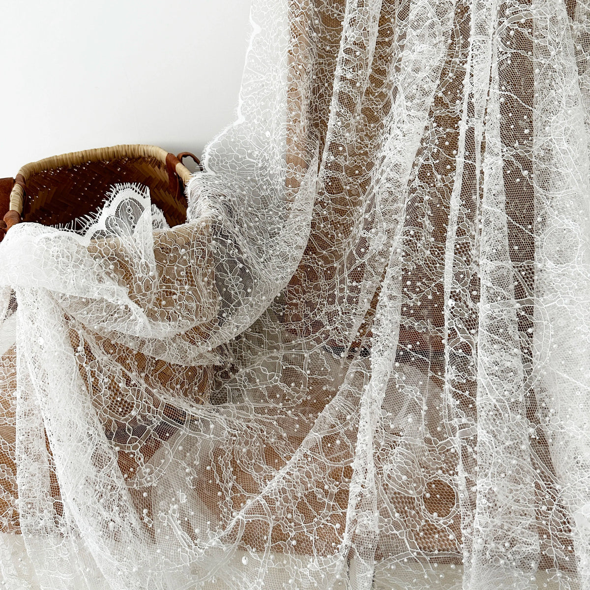 dentelle réseau blanc translucide classique tissu mariage voiles ceinture bijoux costumes echangement ecologique