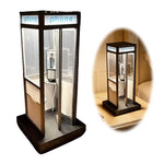 lampe table rétro cabine téléphonique led noir blanche vintage transparente téléphone