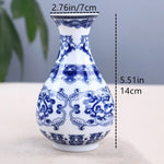 vases decoratifs ceramique bleu blanc decoration maison chinois traditionnel motifs floraux salon
