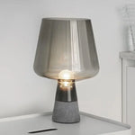 lampe table moderne transparente gris beige base béton éclairage LED haute qualité certifiée VDE