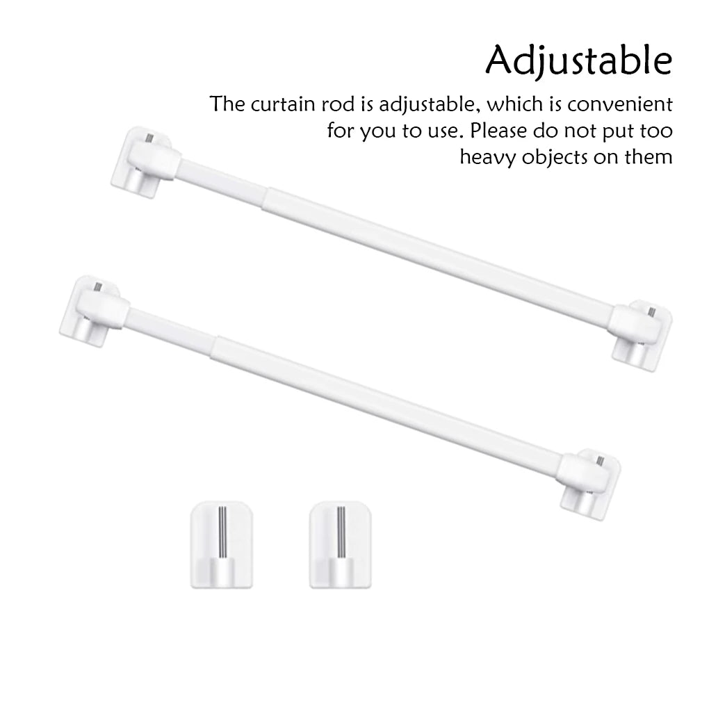 barre rideau ajustable blanc moderne tige plastique fixations 11.81inch 15.74inch tringle rideau sans visserie