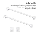 barre rideau ajustable blanc moderne tige plastique fixations 11.81inch 15.74inch tringle rideau sans visserie