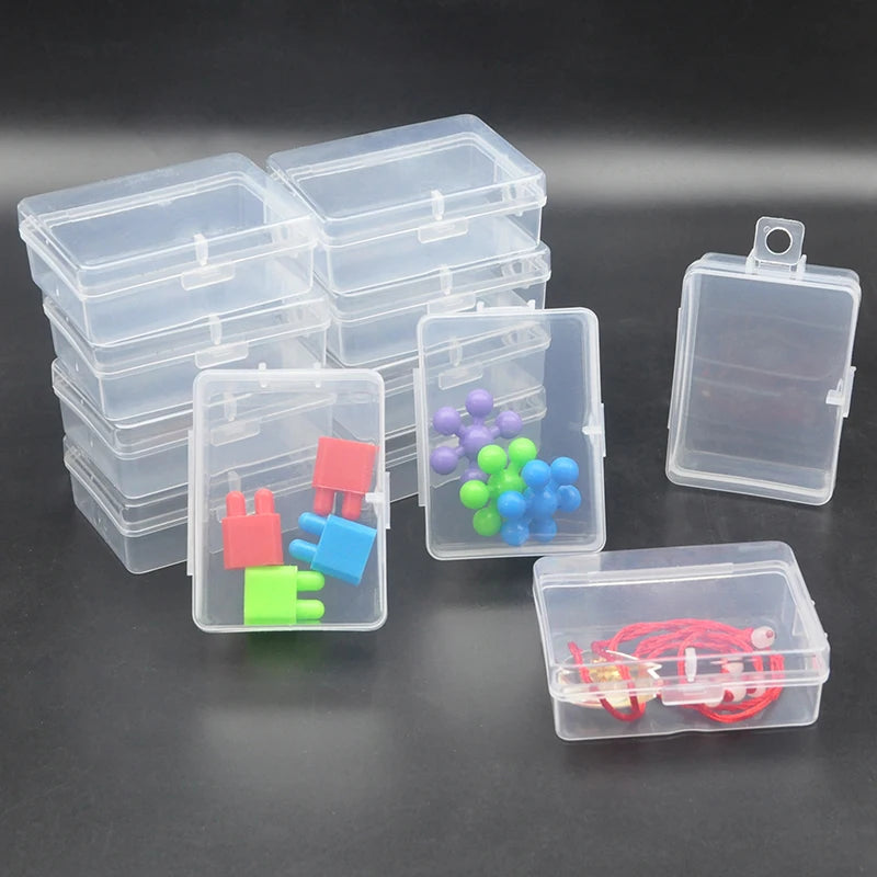 boîtes rangement transparentes poignées modernes petites pièces accessoires boîtes polyvalentes