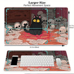 tapis jeu playmat chat épée cartes géométrique orange noir rouge illustration animateur