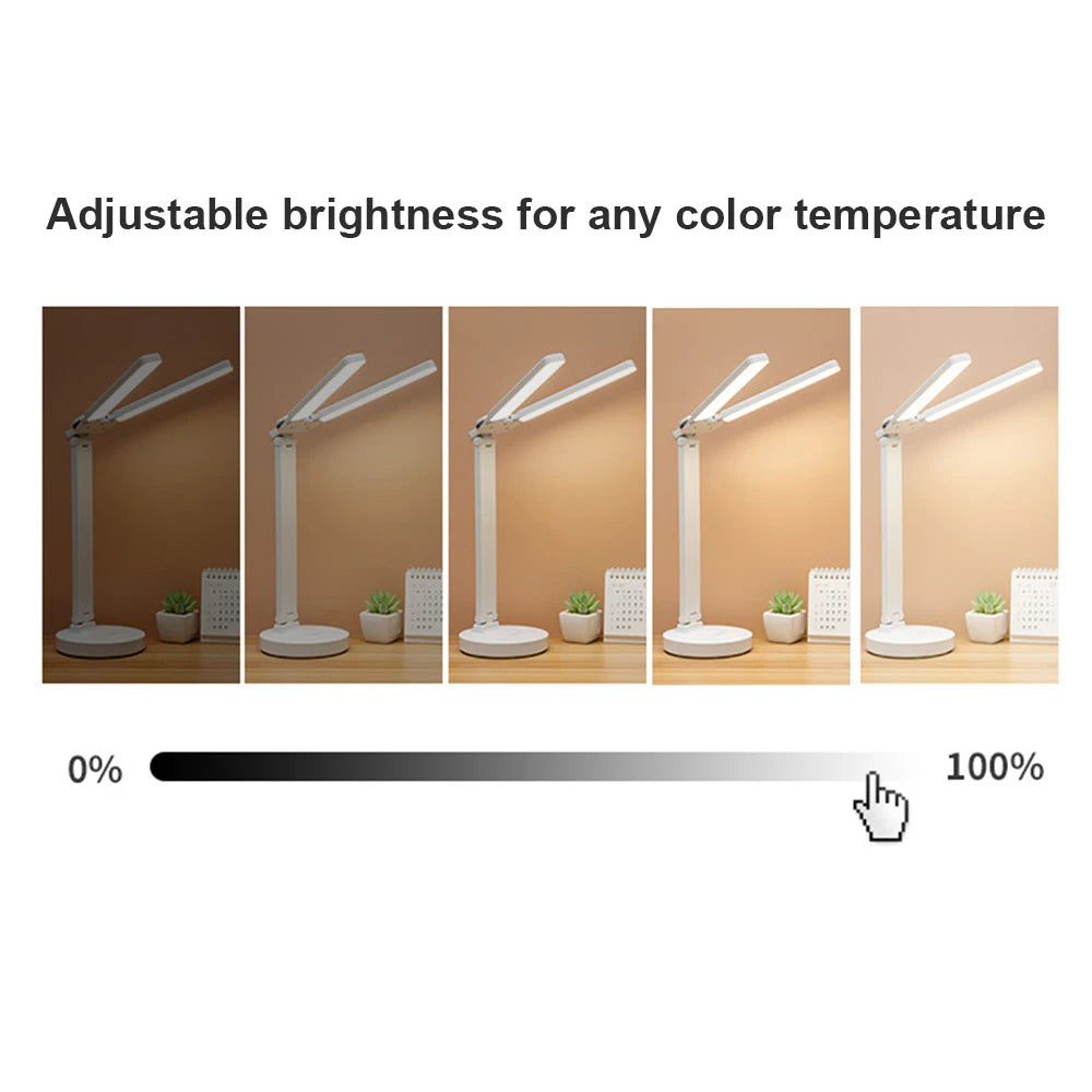 lampe pliable blanc moderne bras articulés led intensité variable usb eye protection chambre nocturne