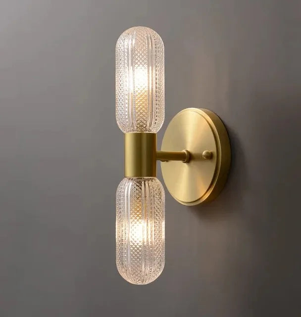 applique murale moderne or ridée transparente cuisine chambre salon entrée 220V LED 249 2000