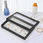 boîte rangement bijoux bague or diamant classique blanc noir rechargeable papier plastique moderne