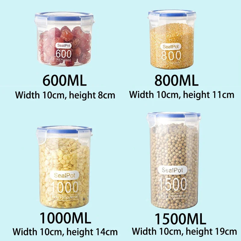 contenants hermétiques aliments transparents étanches humidité étiquettes capacités polypropylene moderne pratiques
