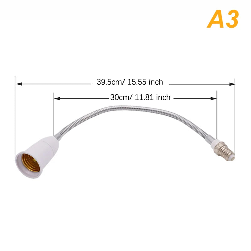 adaptateur lampe e14 e27 blanc doré élastique métallique moderne câble flexible