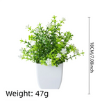 plantes artificielles branche verte feuilles blanches violette moderne extérieur accroché pot carré blancDecorationTable