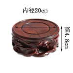 support bois marron artisanal sculpture traditionnel stand objet rond
