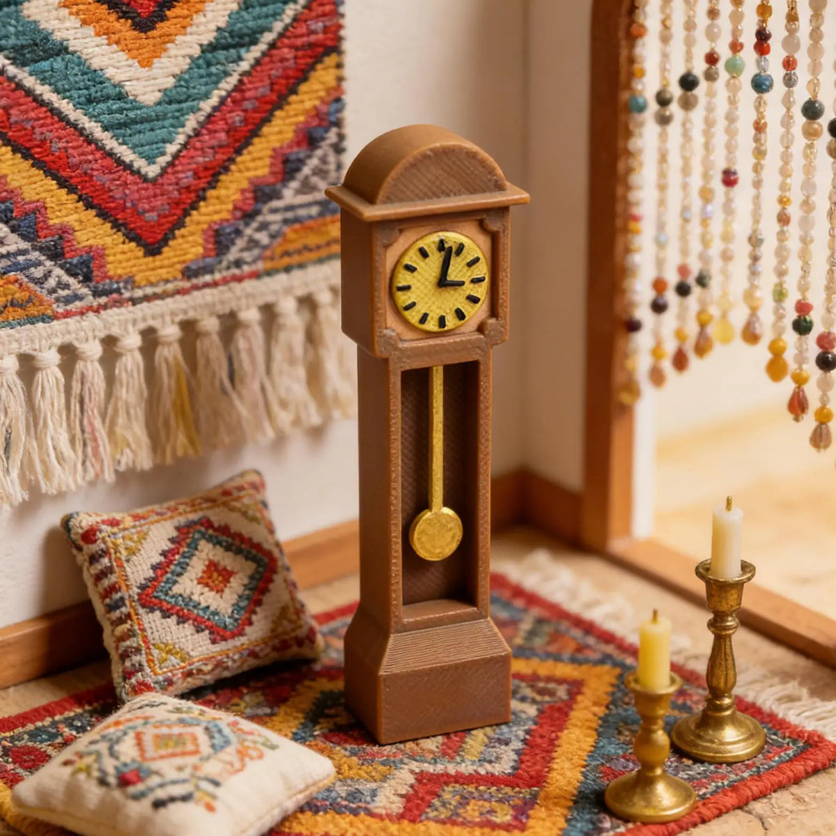 horloge vintage pendule marron clair décoration maison enfant adolescent adulte noël pâques
