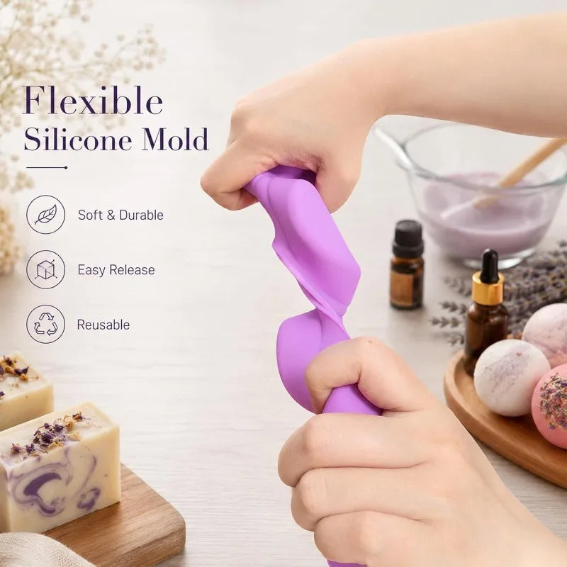 moule silicone violet cavités rondes fabrication savon bougie bain artisanal