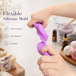 moule silicone violet cavités rondes fabrication savon bougie bain artisanal