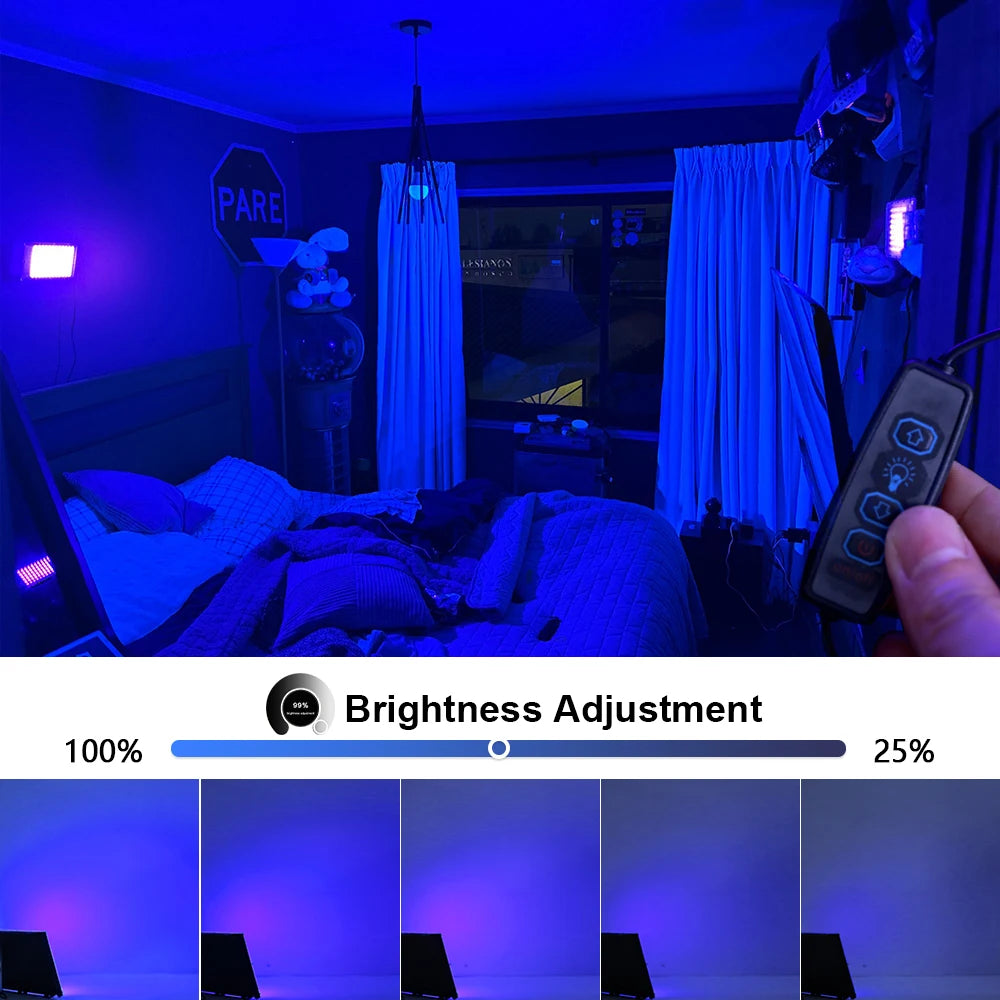 projecteur led 100w 150w bleu moderne câble usb interrupteur distance tringle ip66