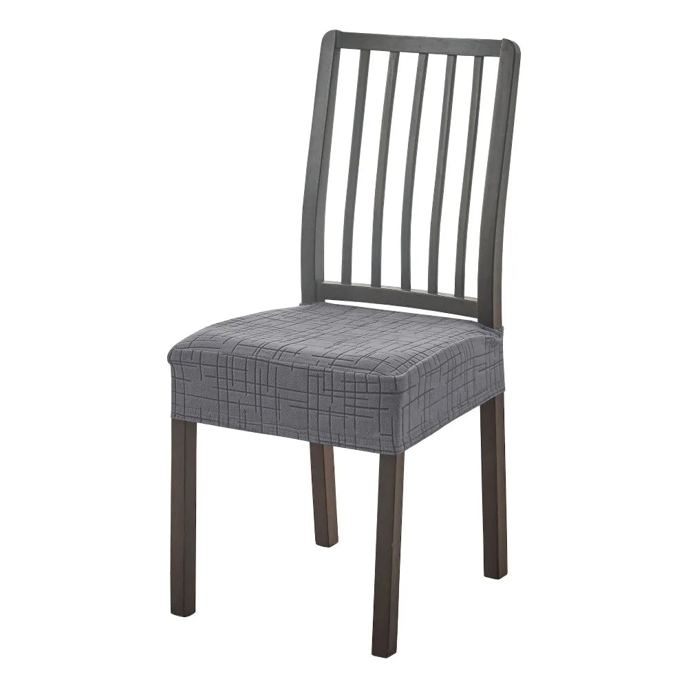 housses chaise moderne carreaux géométriques noir bleu marine gris clair polyester antidérapantes