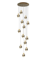 suspension lumineuse contemporaine dorée leds translucides chambre salon élégante 249 2000lm